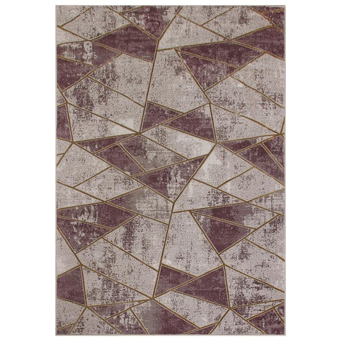 Star Modern Pink Puzzle Rug - Kristal Carpets