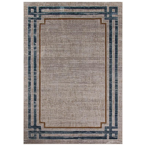 Star Modern Blue Frame Rug
