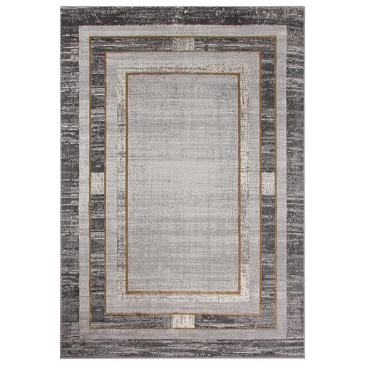 Star Modern Grey D Frame Rug - Kristal Carpets