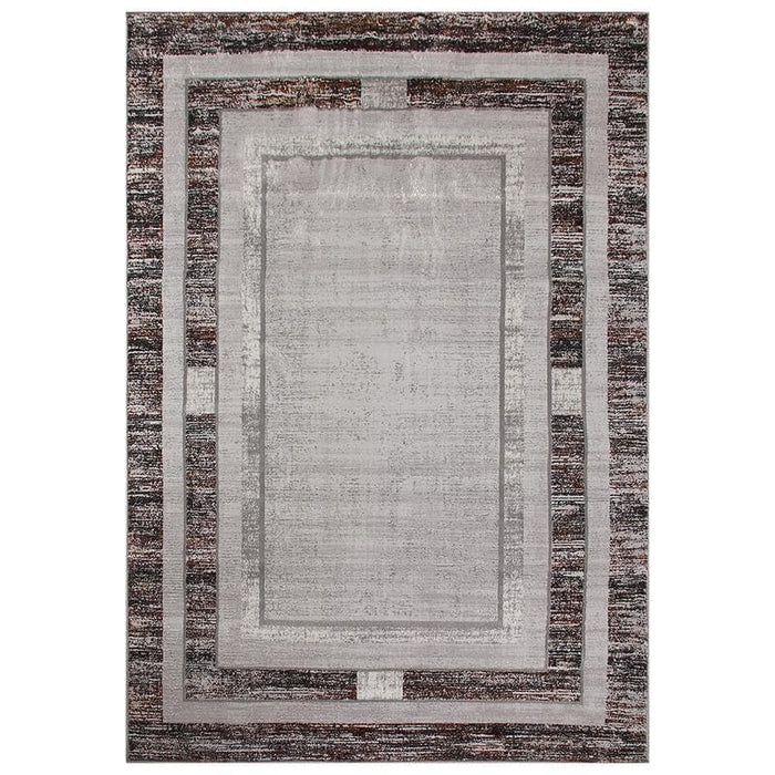 Star Modern Brown D Frame Rug - Kristal Carpets