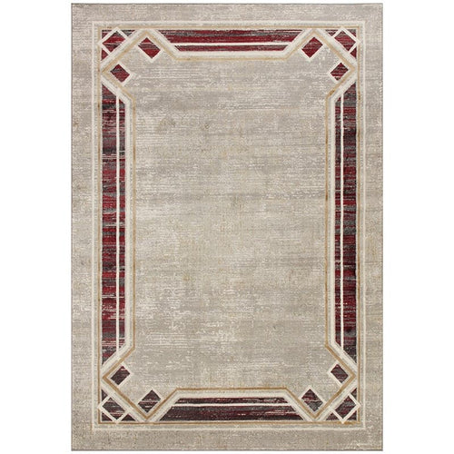 Star Modern Grey Wine Frame Rug