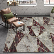 Star Modern Grey Triangle Rug - Kristal Carpets