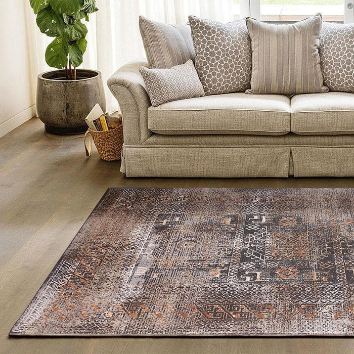 Alin Brown Vintage Rug - Kristal Carpets