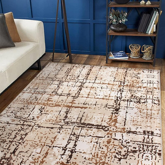 Alin Brown Tex Rug - Kristal Carpets