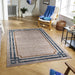 Star Modern Blue Frame Rug - Kristal Carpets
