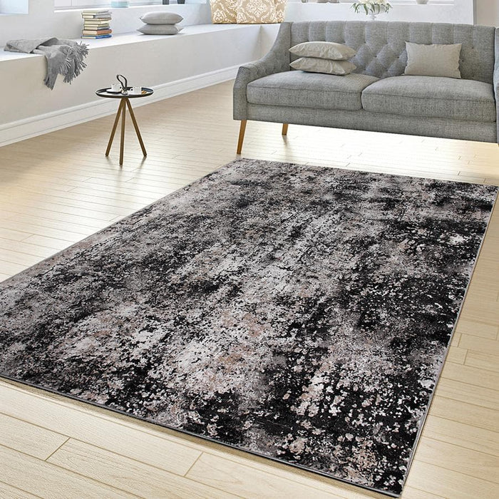 Diva Dark Black Rug - Kristal Carpets