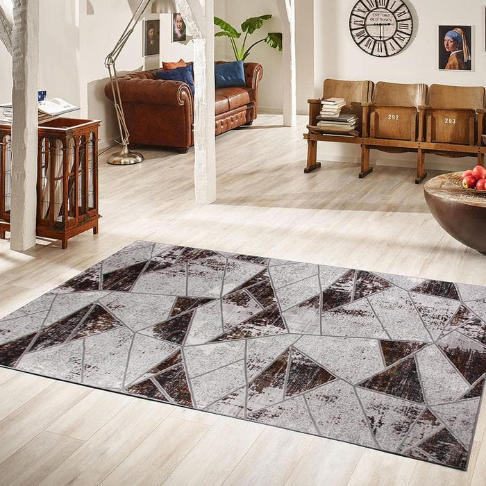 Star Modern Black Puzzle Rug - Kristal Carpets