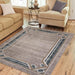 Star Modern Turquoise Frame Rug - Kristal Carpets