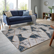 Star Modern Grey Navy Rug - Kristal Carpets
