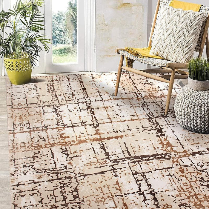 Alin Brown Tex Rug - Kristal Carpets