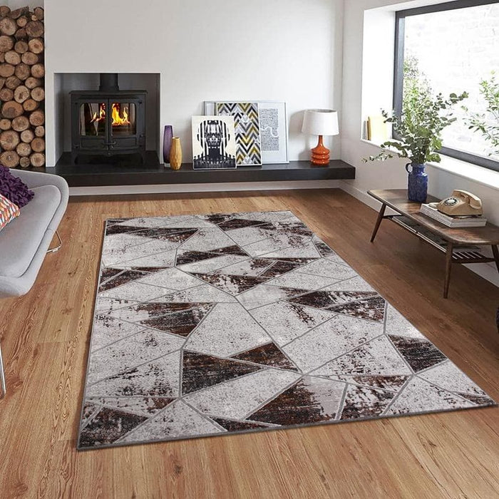 Modern Puzzle Rug Star Modern Black Puzzle Rug - Kristal Carpets