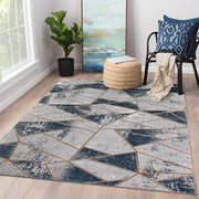 Star Modern Grey Navy Rug - Kristal Carpets