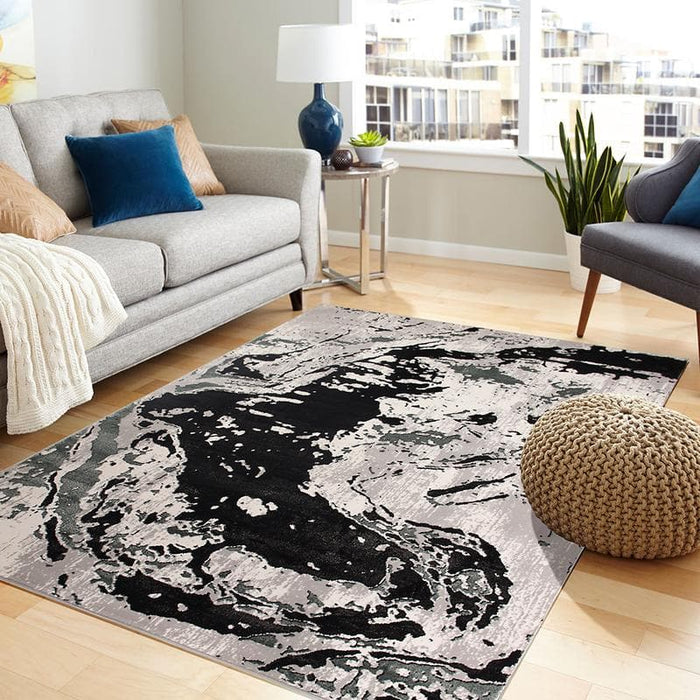 Alin Black Ocean Rug - Kristal Carpets
