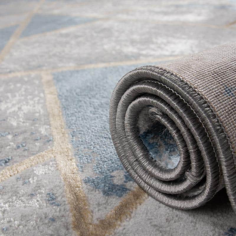 Star Modern Grey Navy Rug - Kristal Carpets