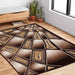 First Class Polyester Brown Rectangle Rug - Kristal Carpets
