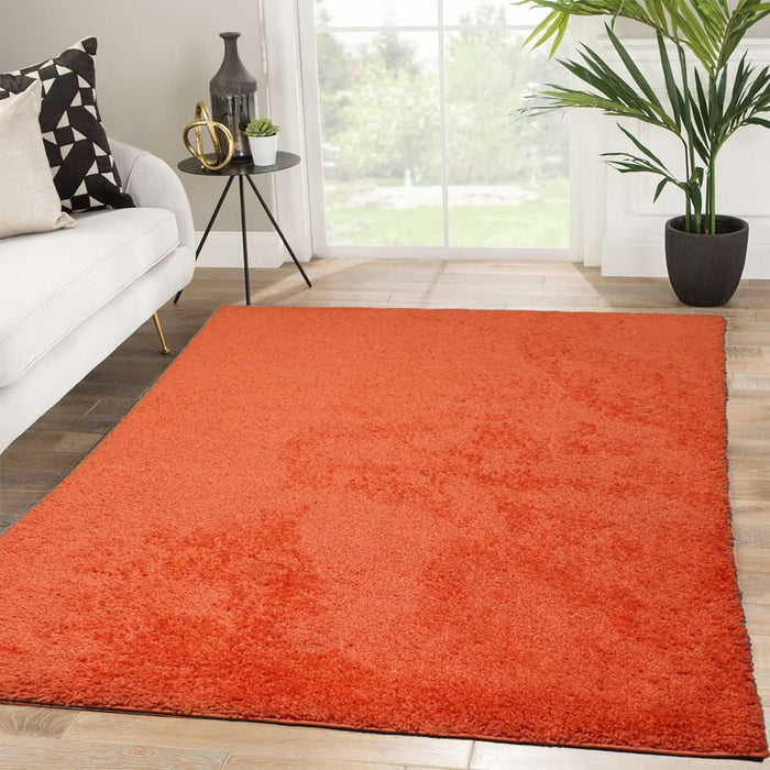 Halhal Polypropylene Shaggy Orange Rug 150x200 - Kristal Carpets