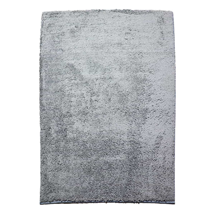 Halhal Polypropylene Shaggy Light Grey Rug 150x200 - Kristal Carpets
