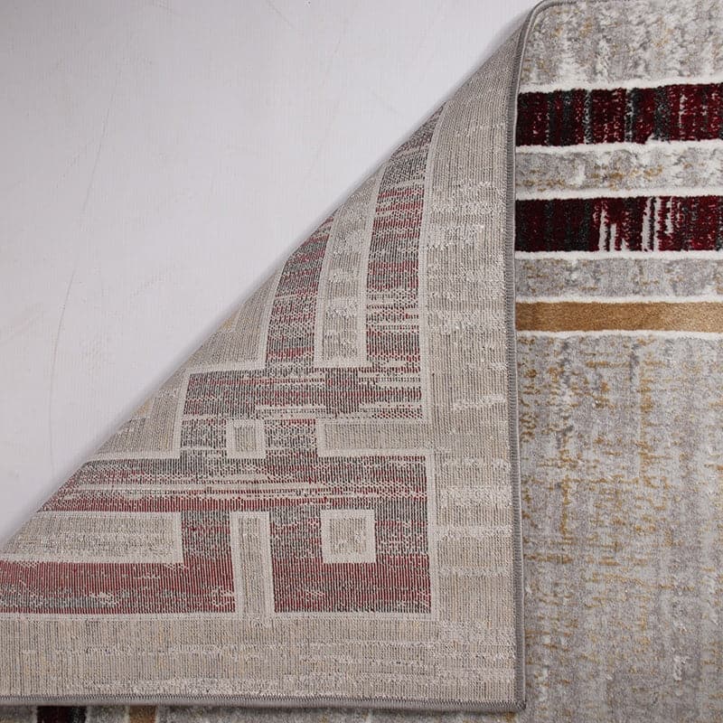 Star Modern Grey Bord Frame Rug - Kristal Carpets