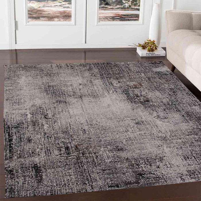 Diva Navy Grey Fringed Rug - Kristal Carpets