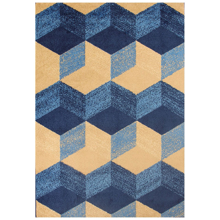 Promo Cube Blue Rug - Kristal Carpets