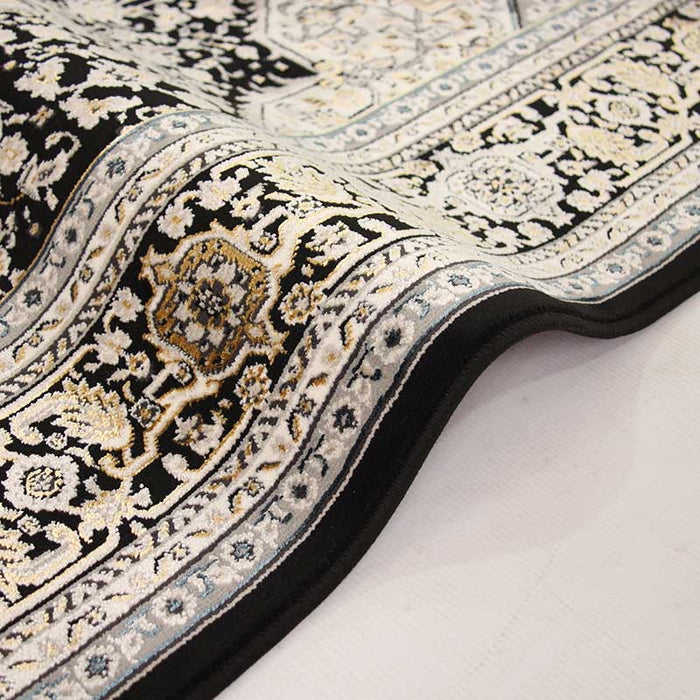 Tena Black Line Rug - Kristal Carpets