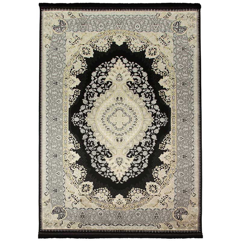 Tena Black Oriental Rug - Kristal Carpets