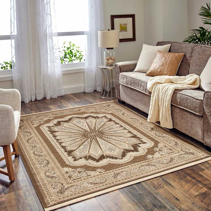 Tena Brown Arrow Rug - Kristal Carpets