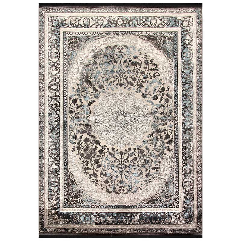 Tena Grey Frame Rug - Kristal Carpets