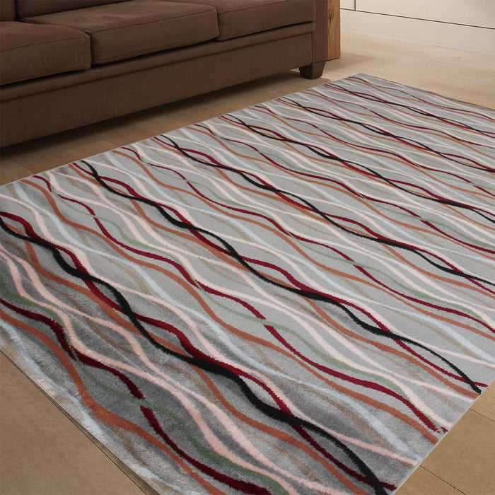 Kiraz Beige Wave Rug - Kristal Carpets
