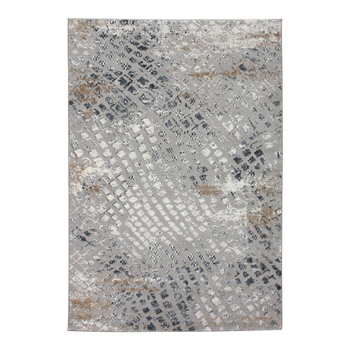 Merry Blue Square Grey Rug