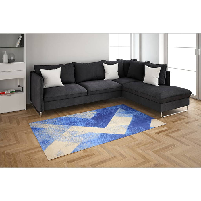 Promo Frieze Blue Arrow Rug 150x200 - Kristal Carpets