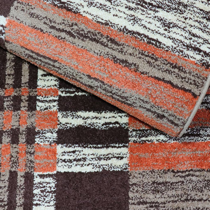 Promo Brown Stripe Line Rug 150x200 - Kristal Carpets