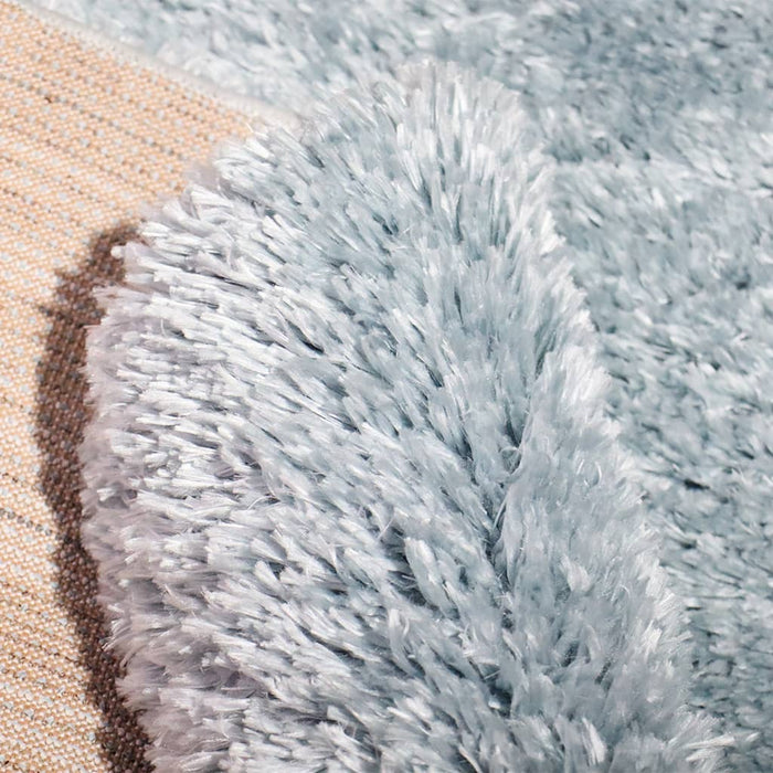 Plush Shaggy Sea Blue Rug - Kristal Carpets
