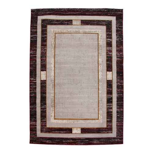 Star Frame Burgundy Rug