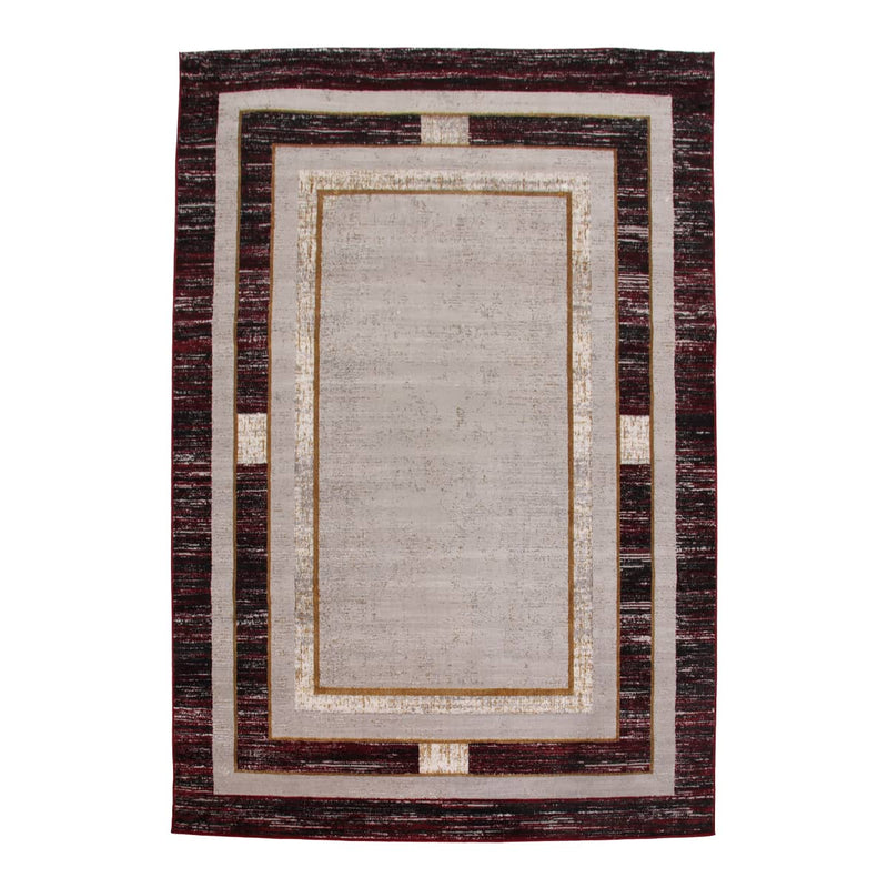 Star Frame Burgundy Rug - Kristal Carpets