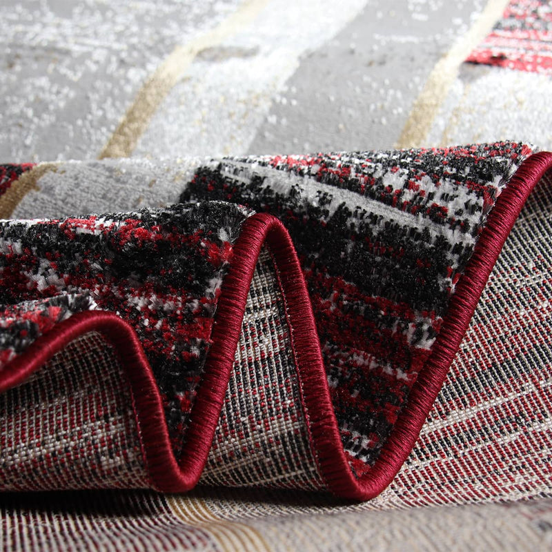 Star Frame Burgundy Rug - Kristal Carpets