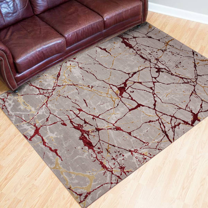 Star Slit Red Rug - Kristal Carpets
