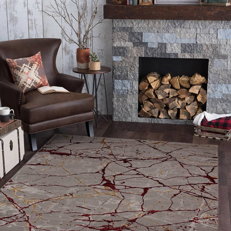 Star Slit Red Rug - Kristal Carpets